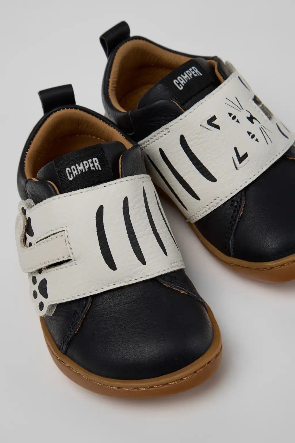Twins Pink and Brown Leather Sneakers for Children.