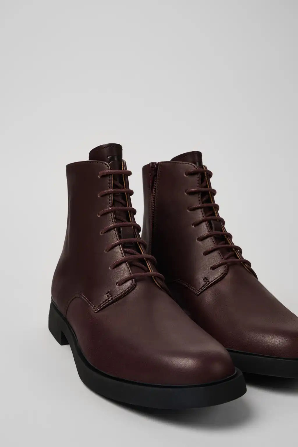 Iman Brown Leather Ankle Boots for Women.