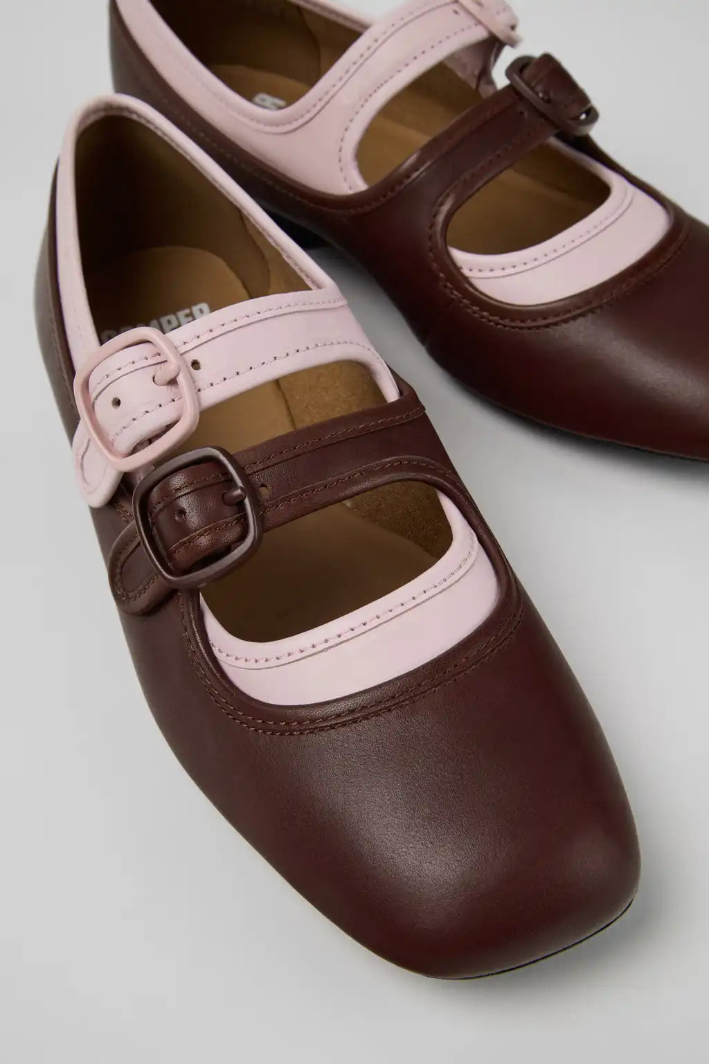 Casi Myra Black Leather Ballerinas for Women.