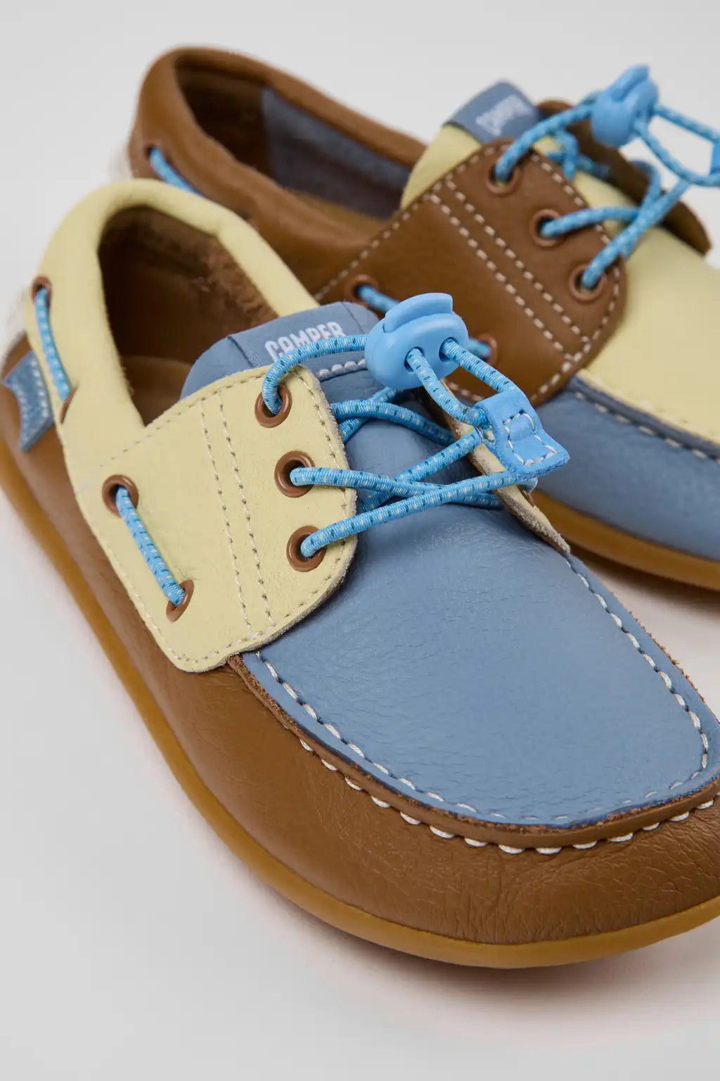 Peu Blue Leather Nautical Shoes for Children.