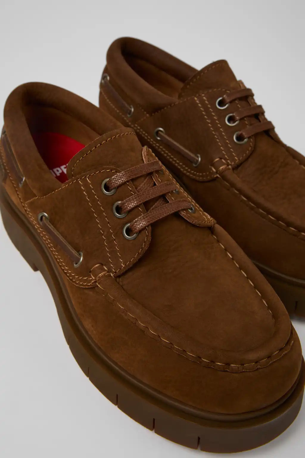 Alaro Brown Nubuck Nautical Shoes for Women.