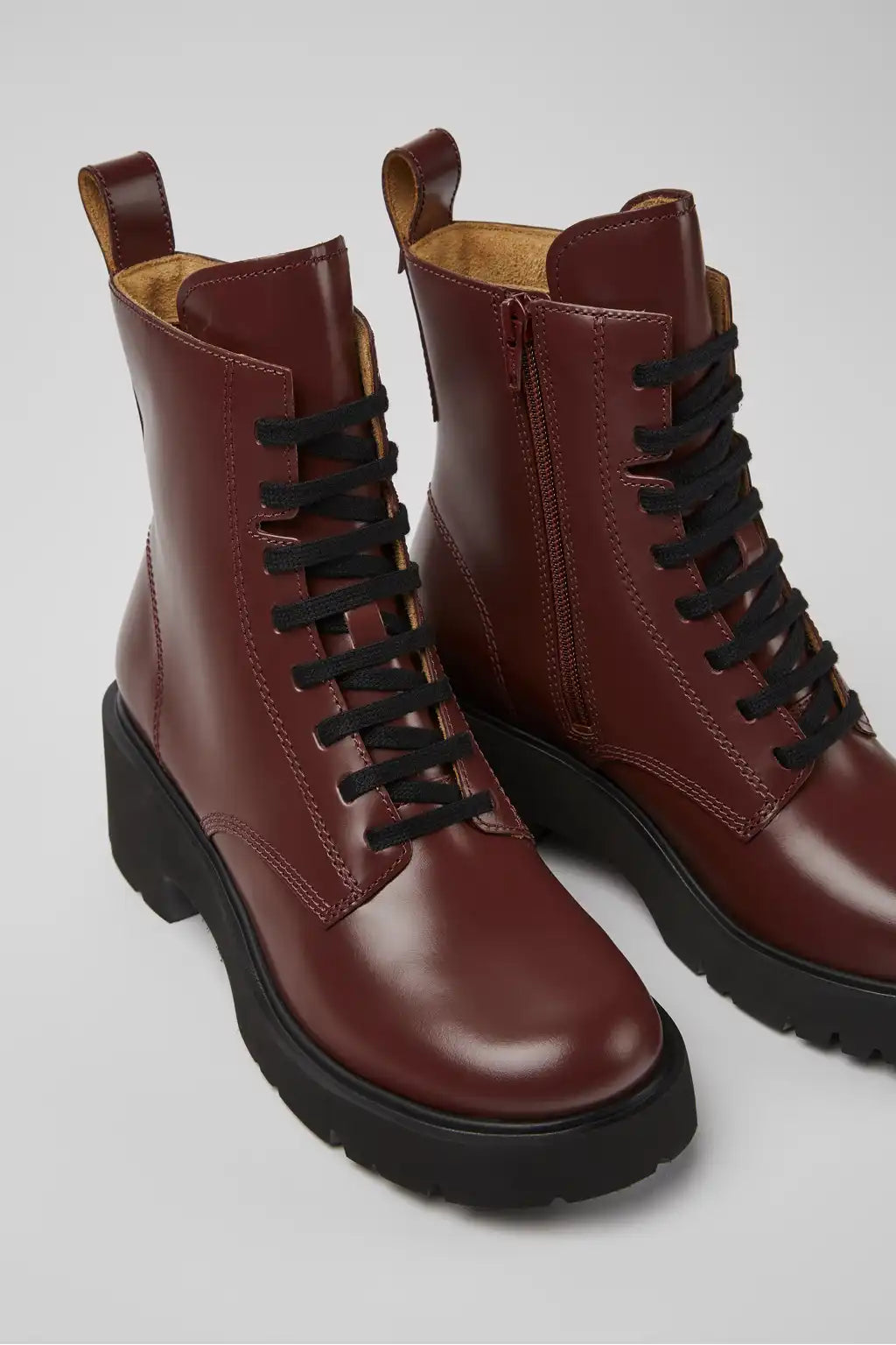 Milah Black Leather Ankle Boots for Women.