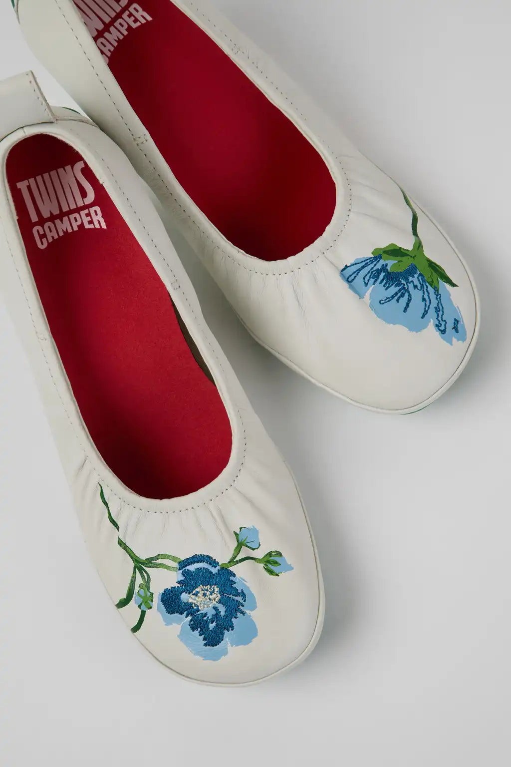 Right Left Brown Nubuck Ballerinas for Women.