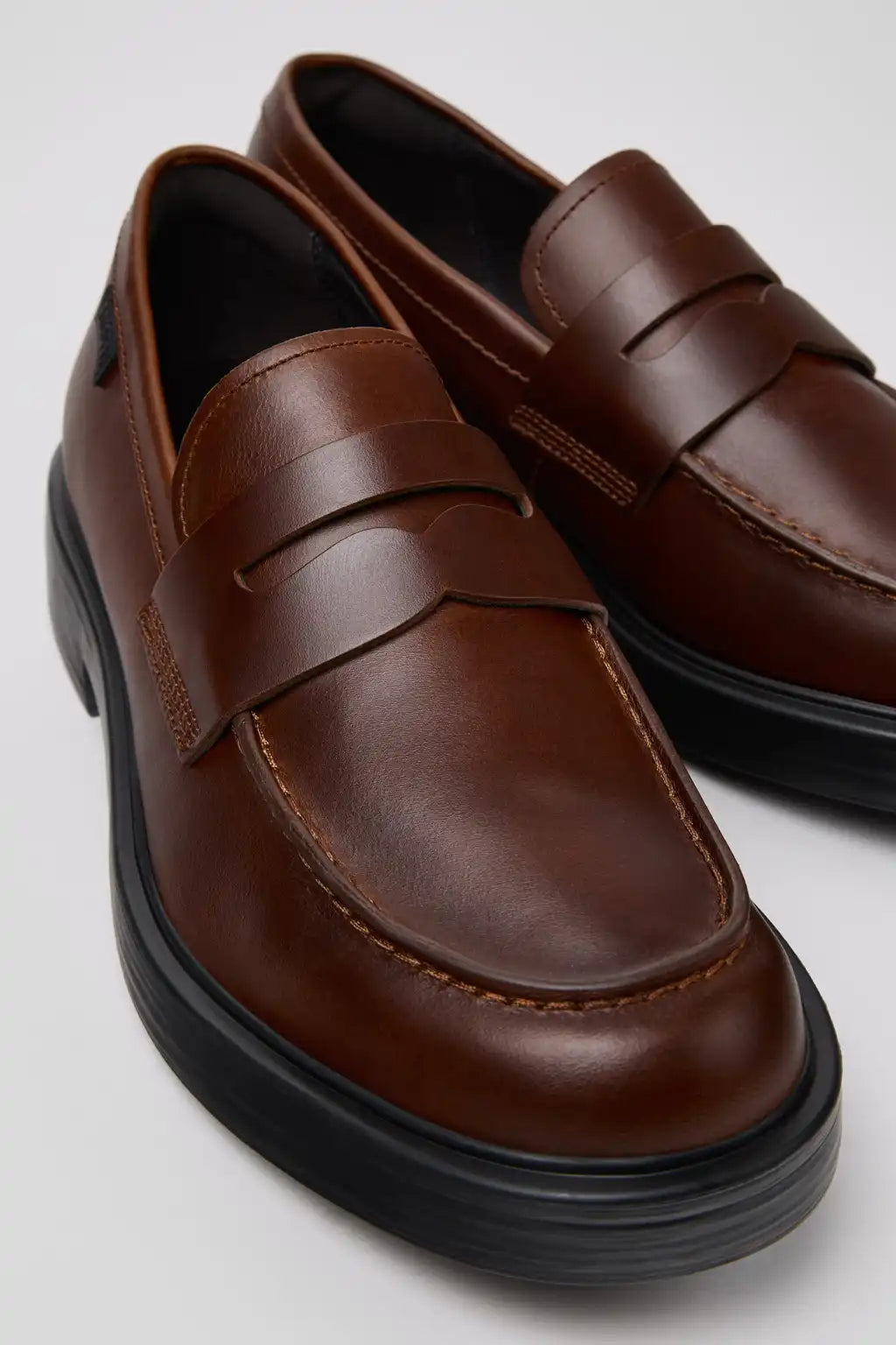 Twins Black Leather Moccasins for Men.