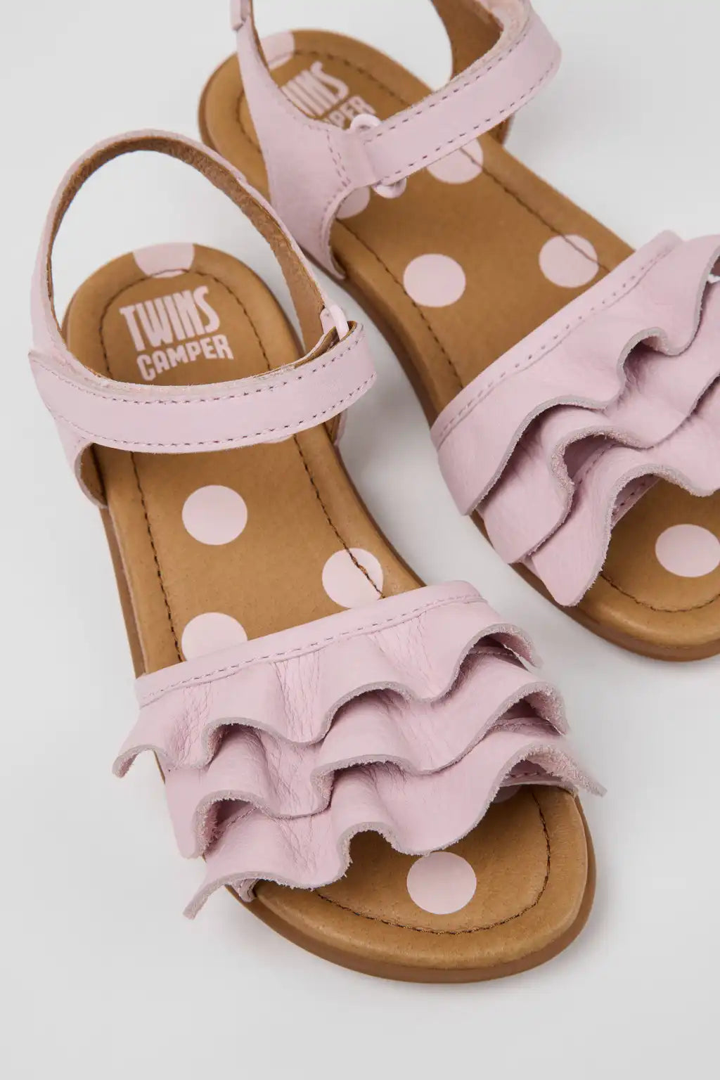 Twins White Leather Sandals for kids.
