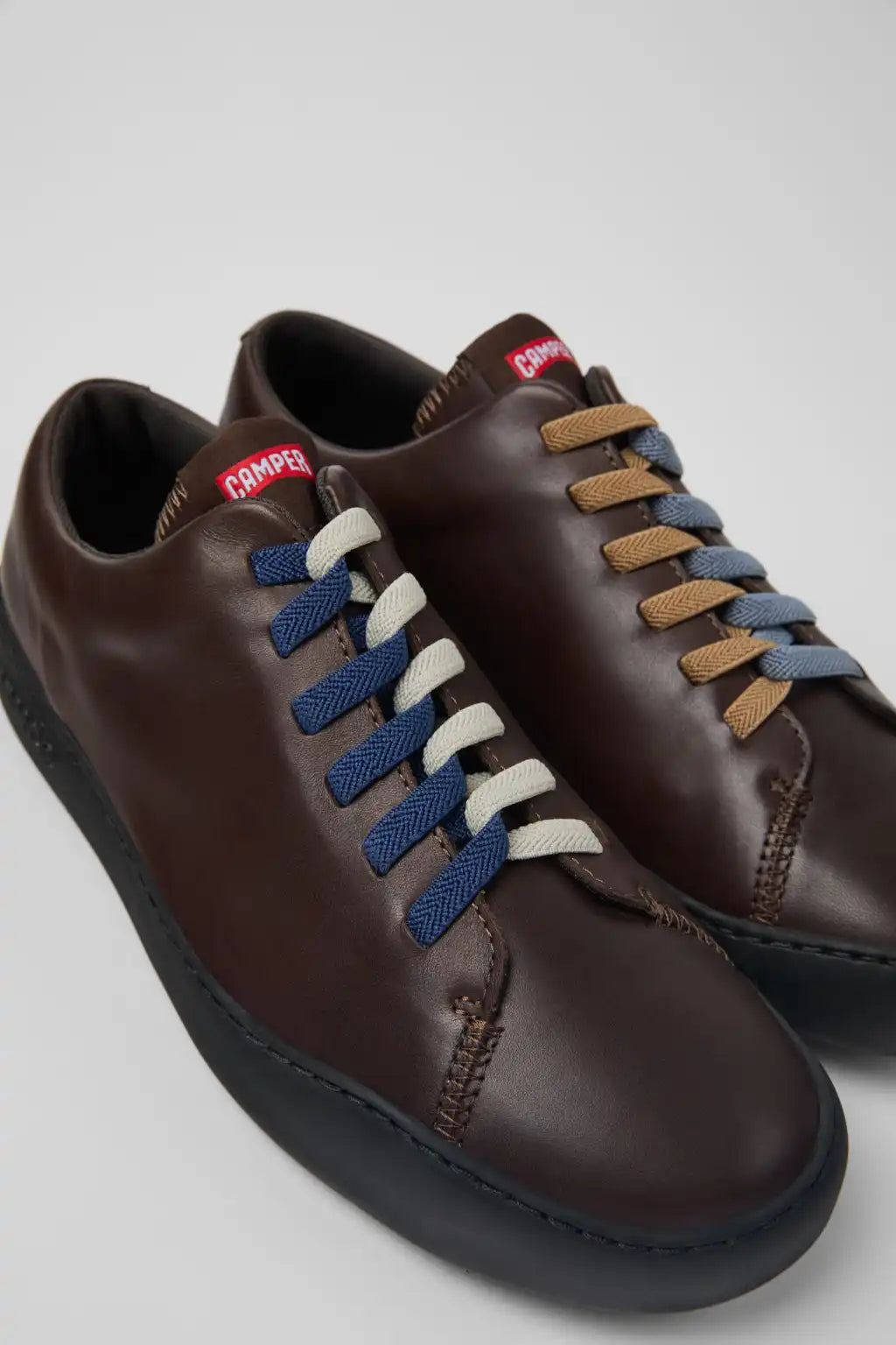 Twins Black Leather Sneakers for Men.