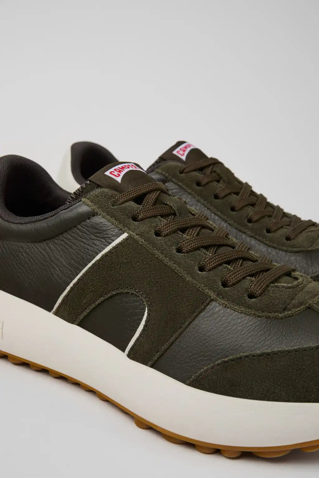 Pelotas Athens Green and White Leather and Nubuck Sneakers for Men.