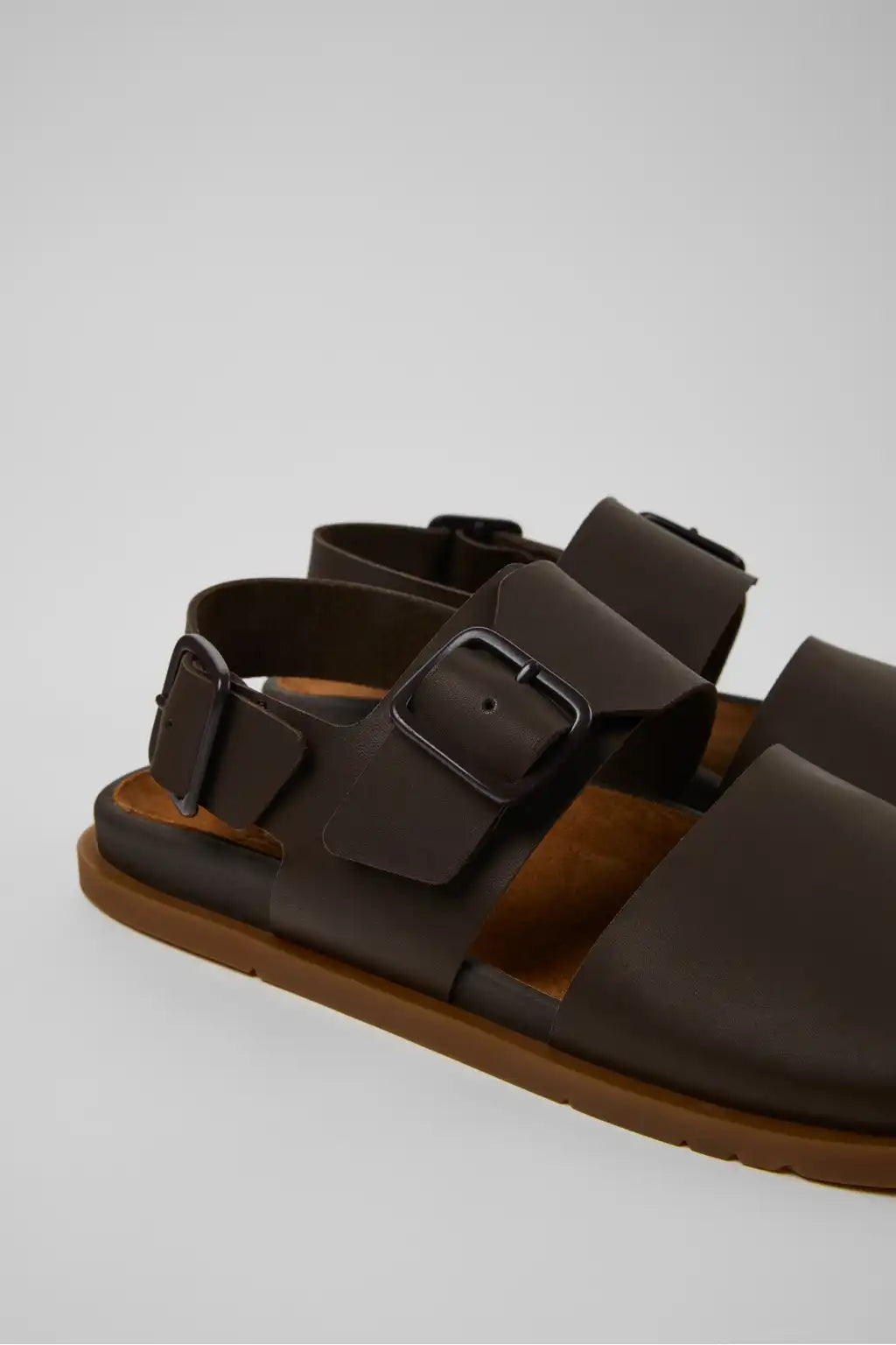 Lluc Sandal Black Leather Sandals for Men.