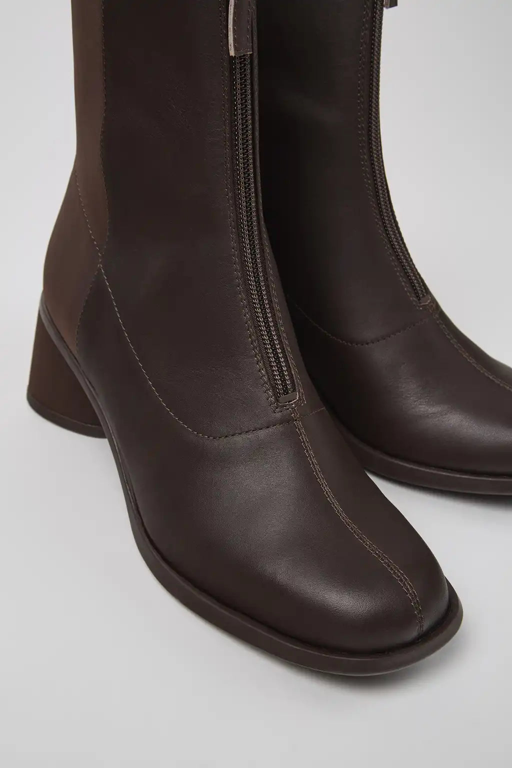 Kiara Black Leather and Textile Ankle Boots for Women.