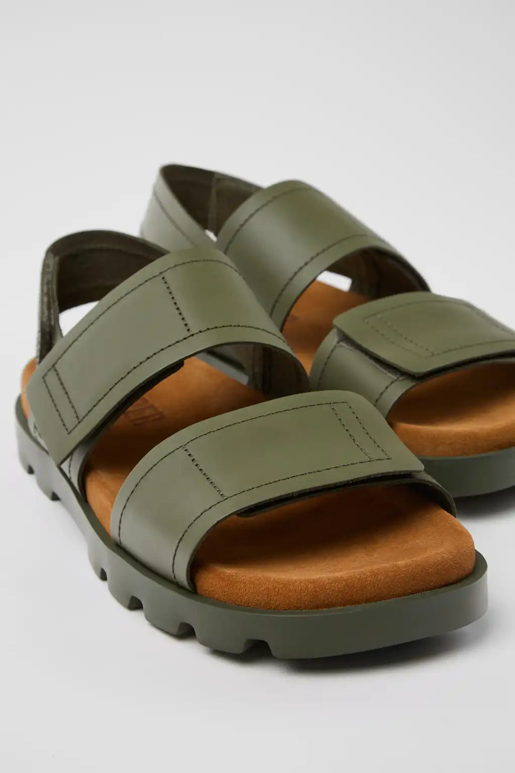 Brutus Sandal Black Leather 2-Strap Sandal for Men