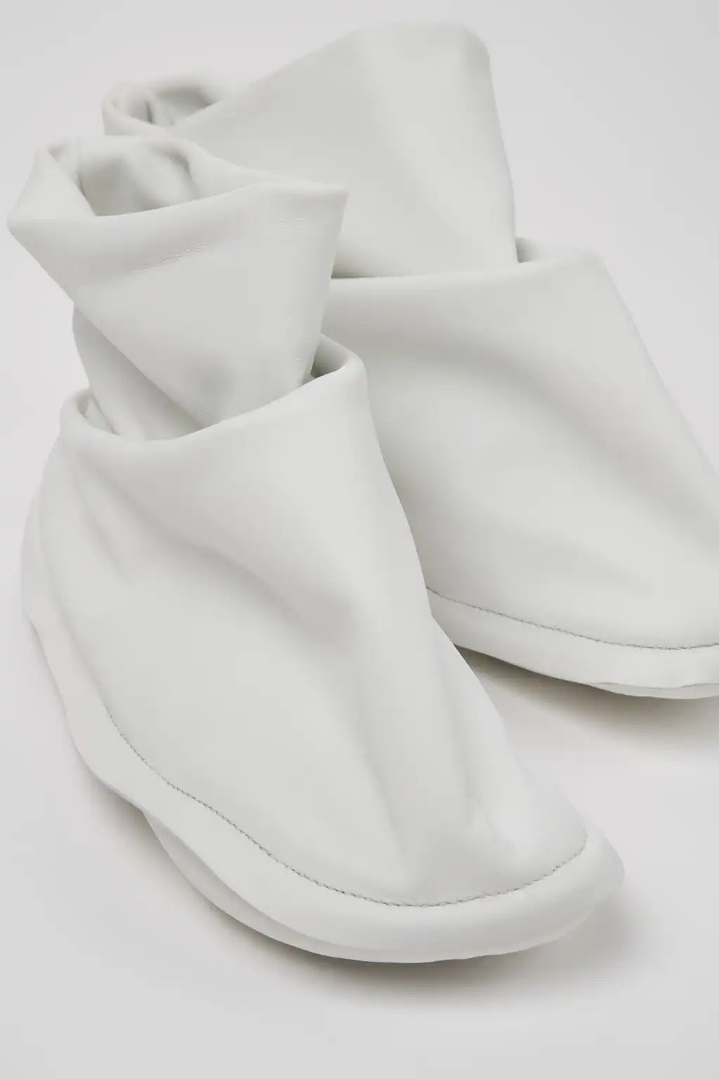Camper x ISSEY MIYAKE - Peu Form Black Leather Ankle Boots for Women.