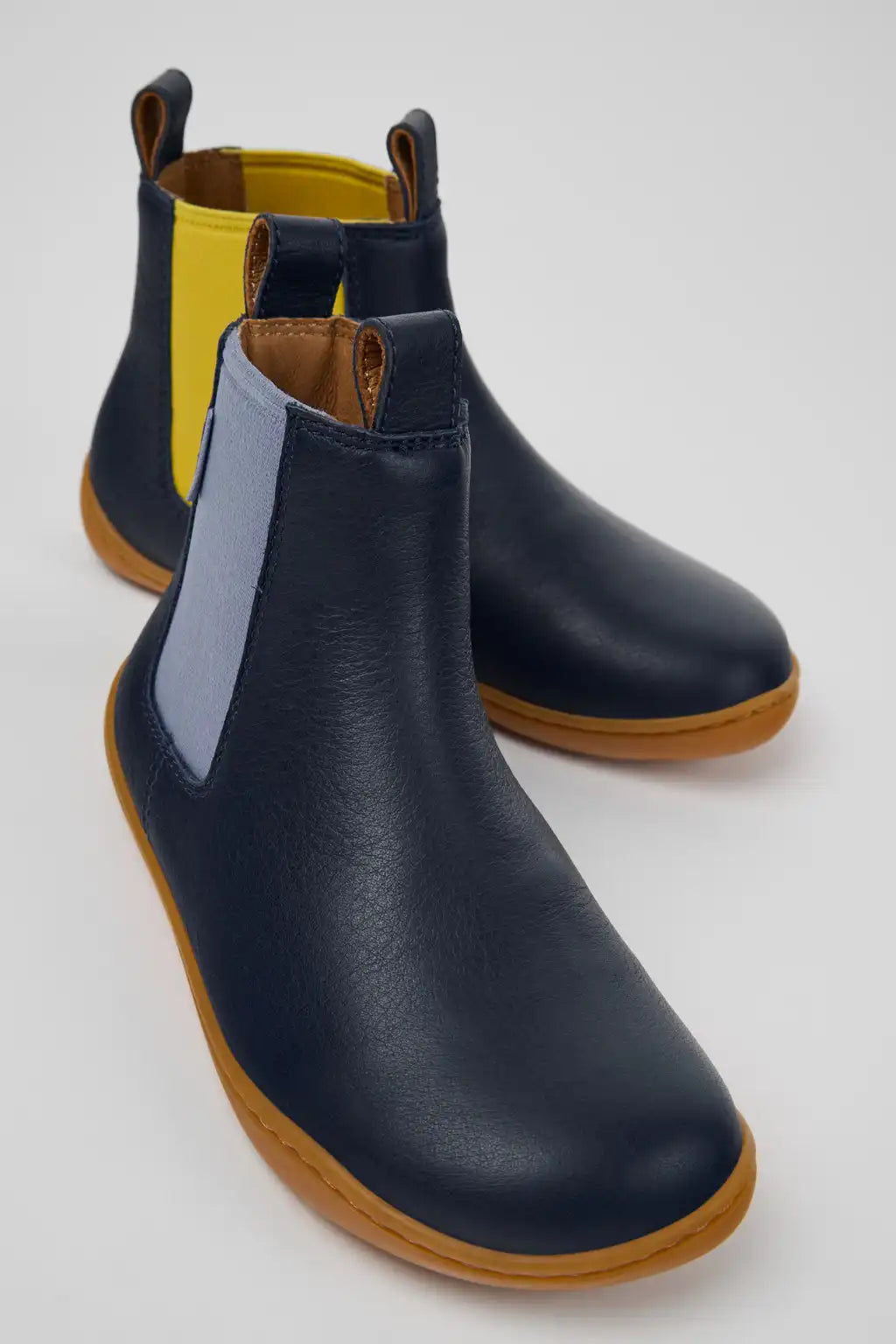 Peu Green leather ankle boots for kids
