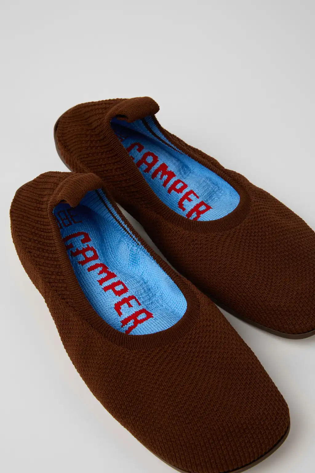 Right Niko Red Recycled Textile and Engineered Material Ballerinas for Women.
