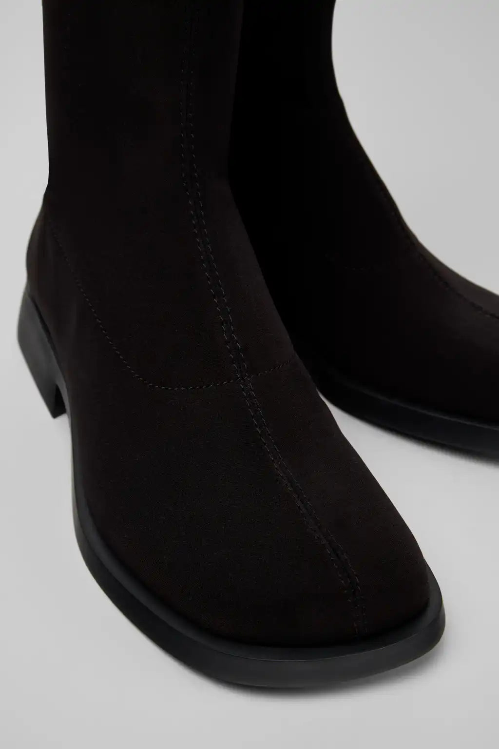 Donna Brown Textile High Boots for Women.