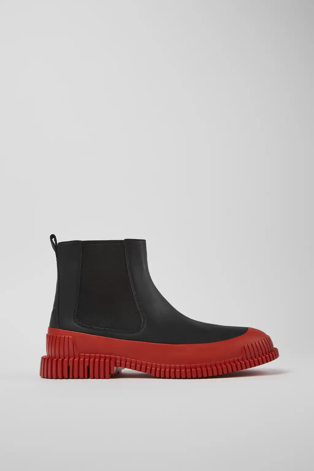 Pix Black Leather Ankle Boots for Men.