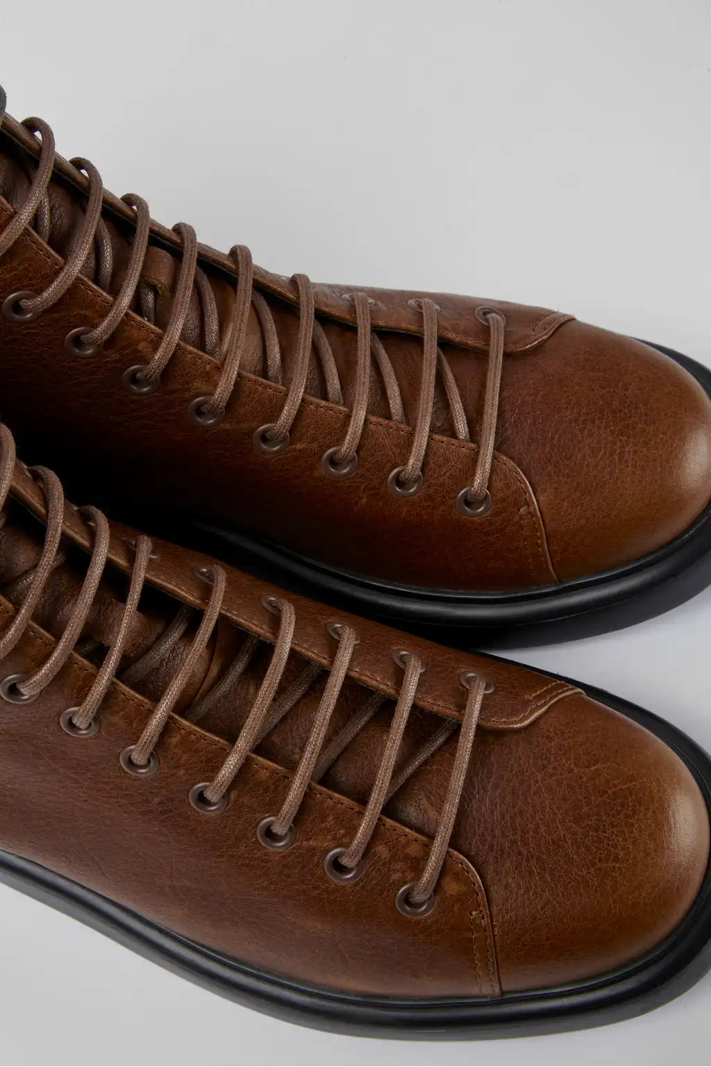 Poligono Brown leather ankle boots for men