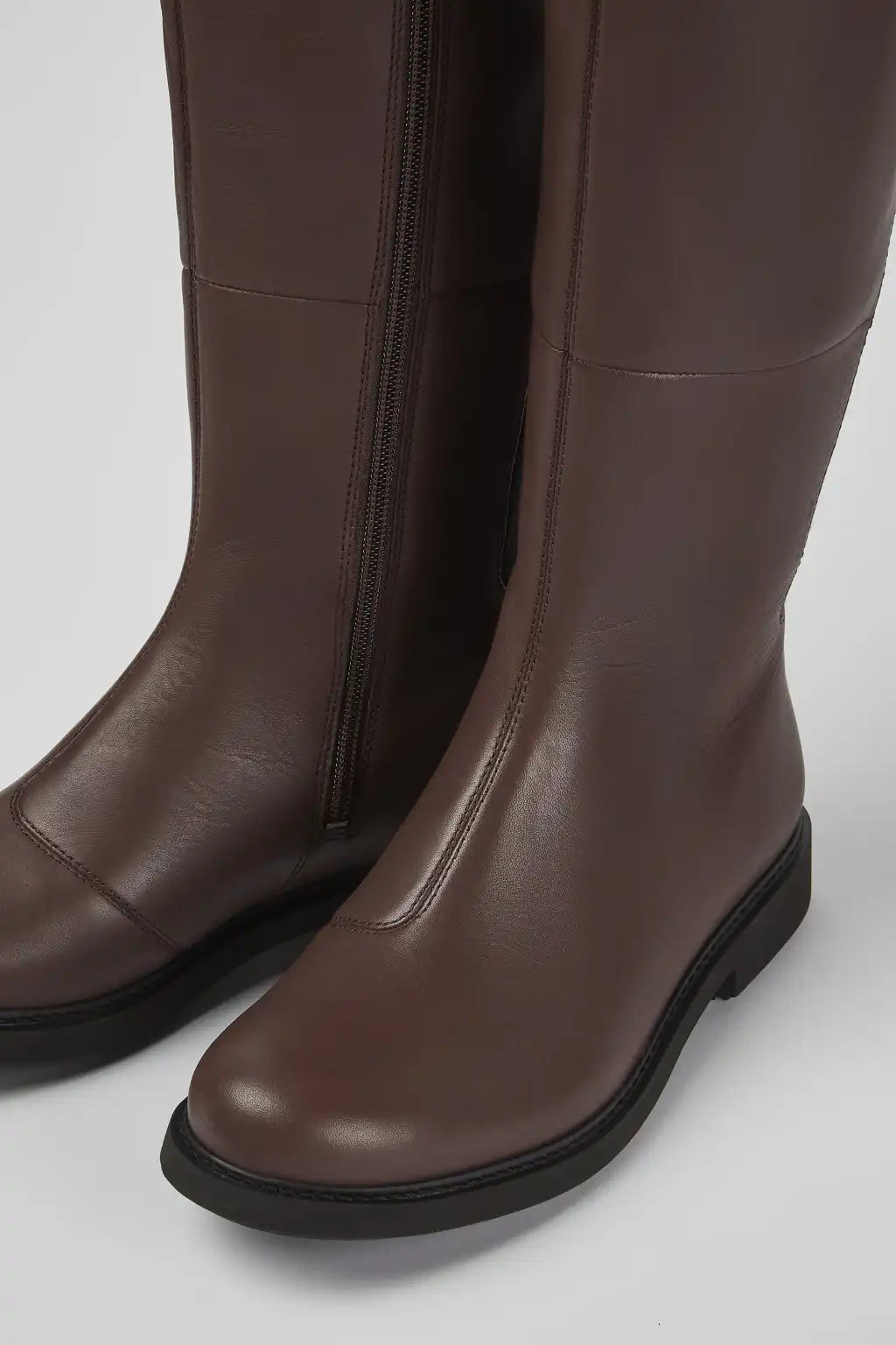 Neuman Black Leather and Textile High Boots for Women.
