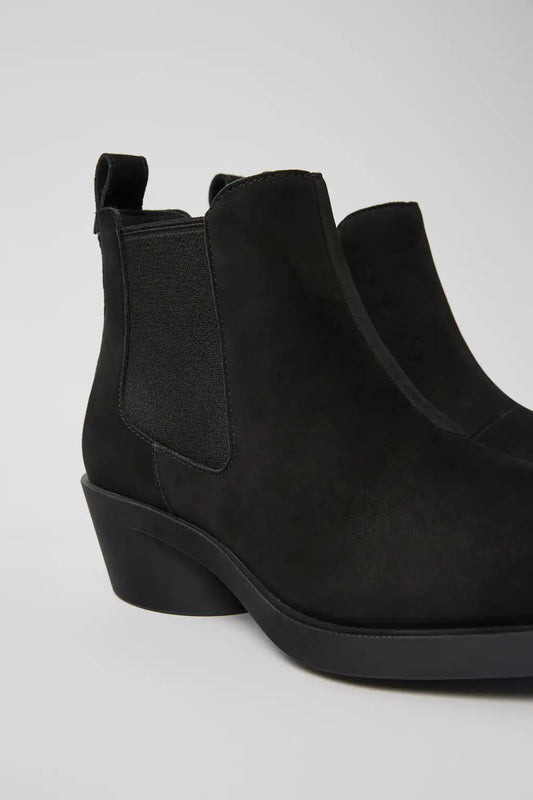 Bonnie Black Nubuck Ankle Boots for Women.