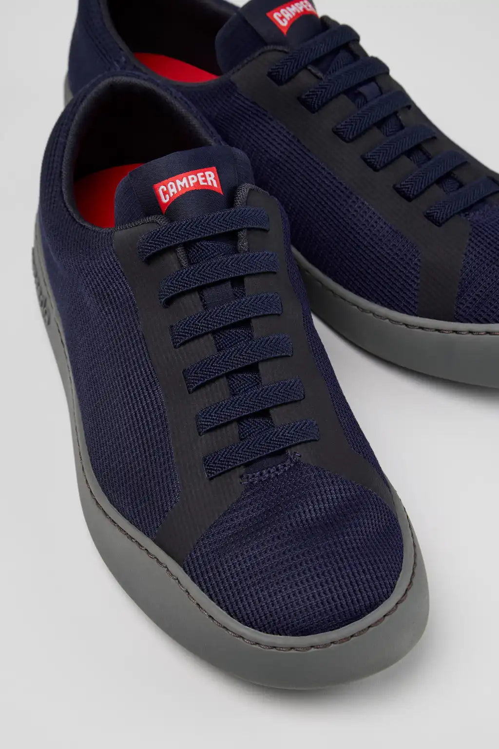 Peu Touring Gray Leather and Recycled Engineered Materials Sneakers for Men.
