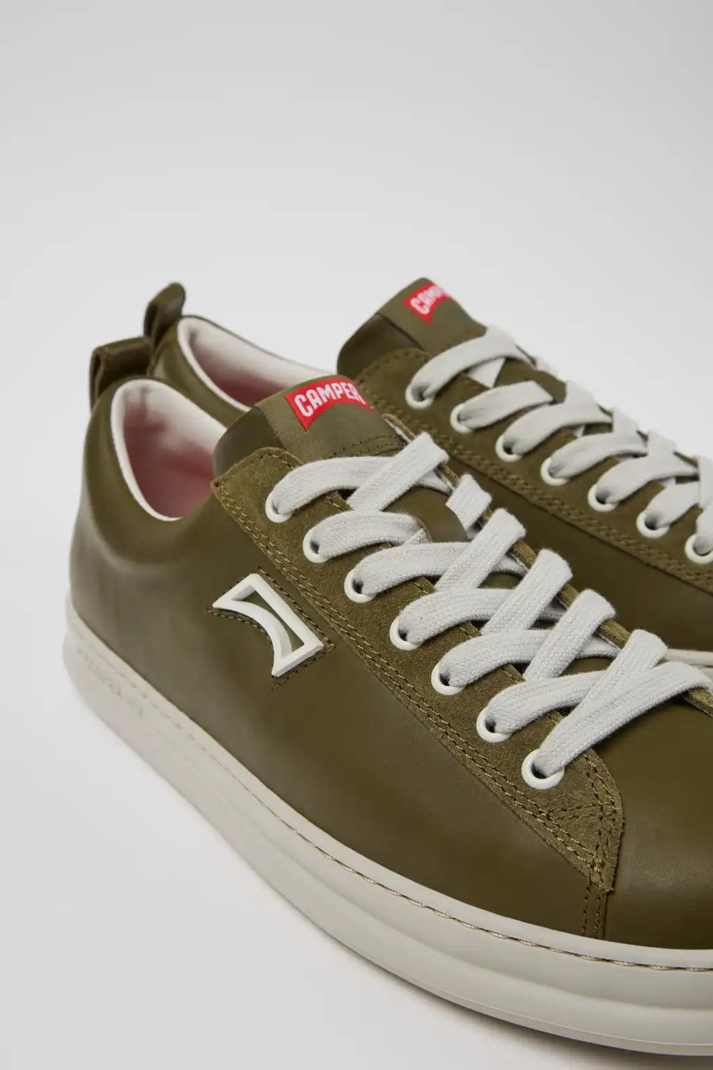 Runner White Leather and Nubuck Sneakers for Men.