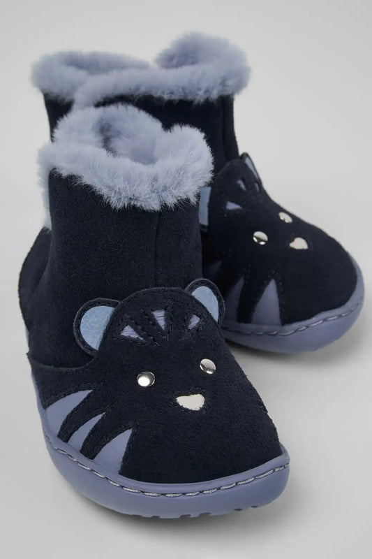Peu Multicolor Nubuck and Leather Ankle Boots for Kids.