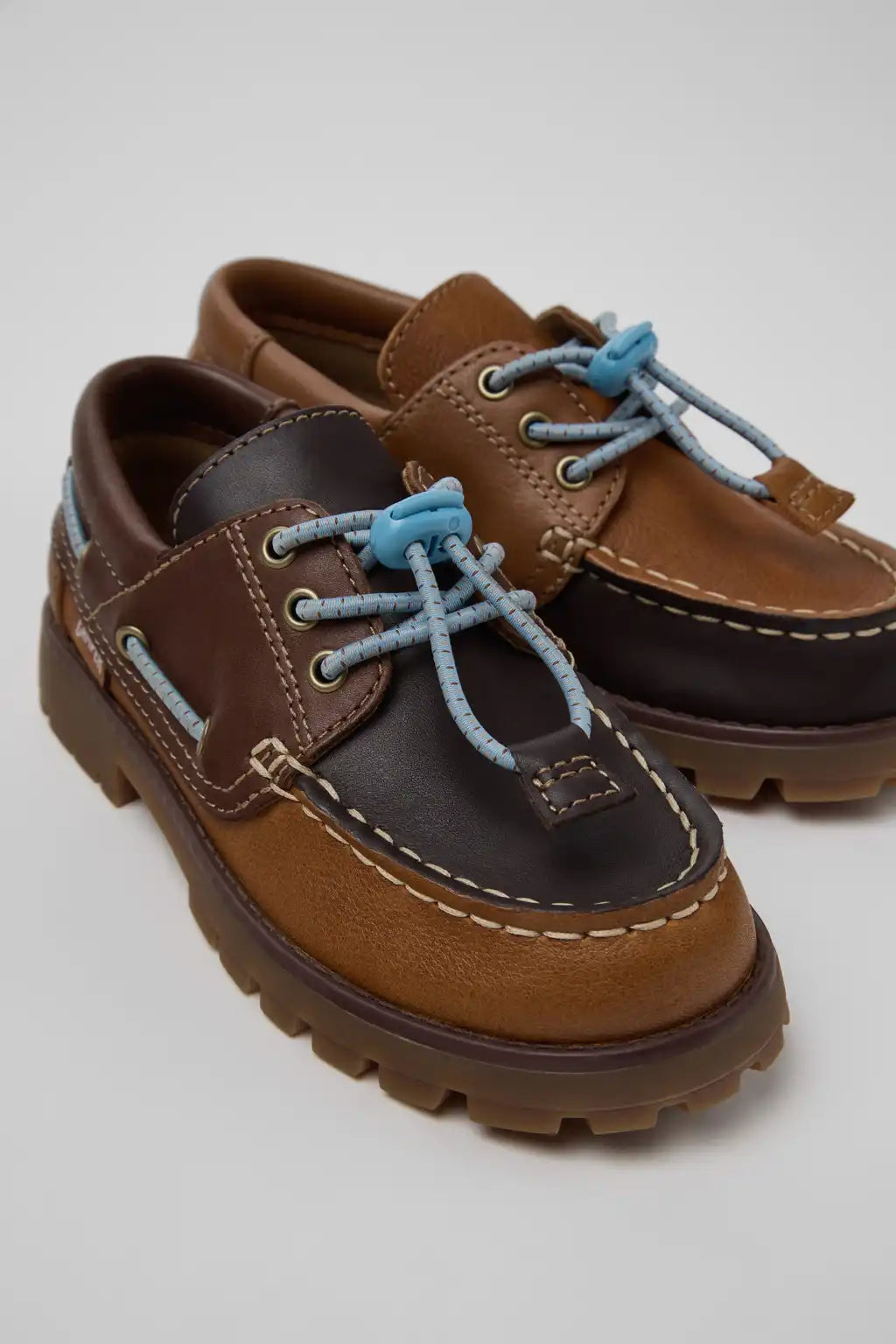 Twins Multicolor Leather Nautical Shoes for Children.