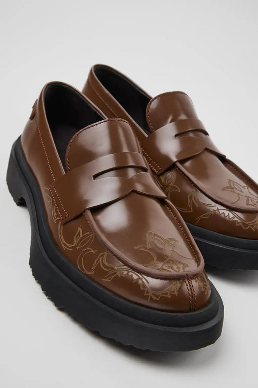 Walden Burgundy leather loafers for women
