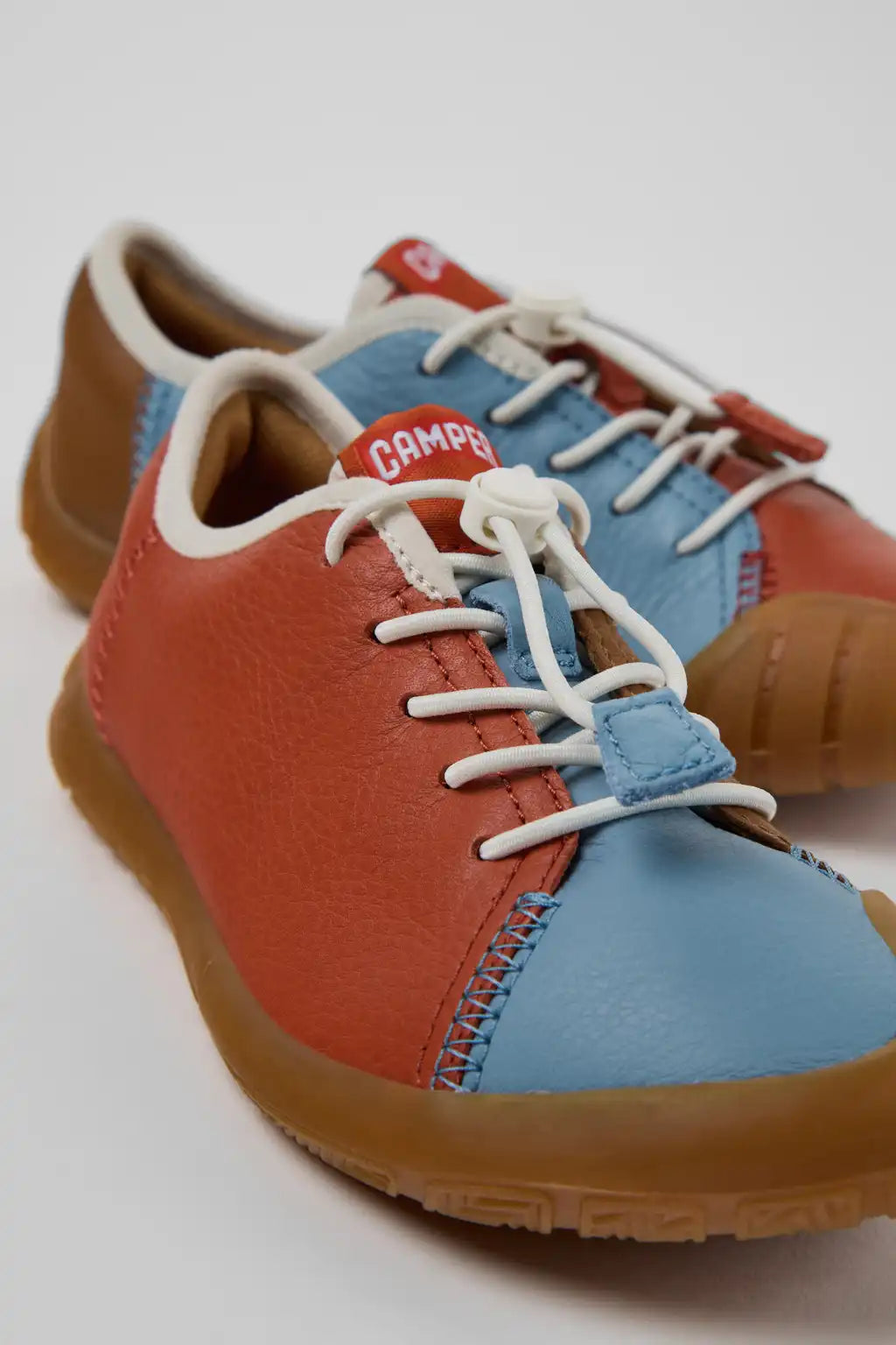 Peu Path Burgundy Leather Sneakers for Children.