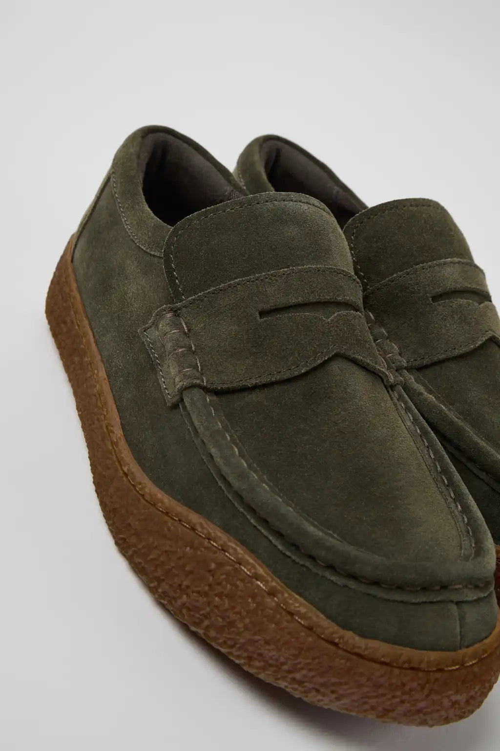 Peu Terreno Brown Suede Moccasins for Men.
