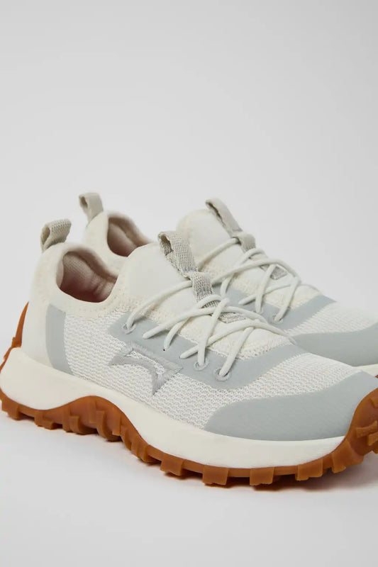 Drift Trail White and Gray Textile and Leather Sneakers for kids.