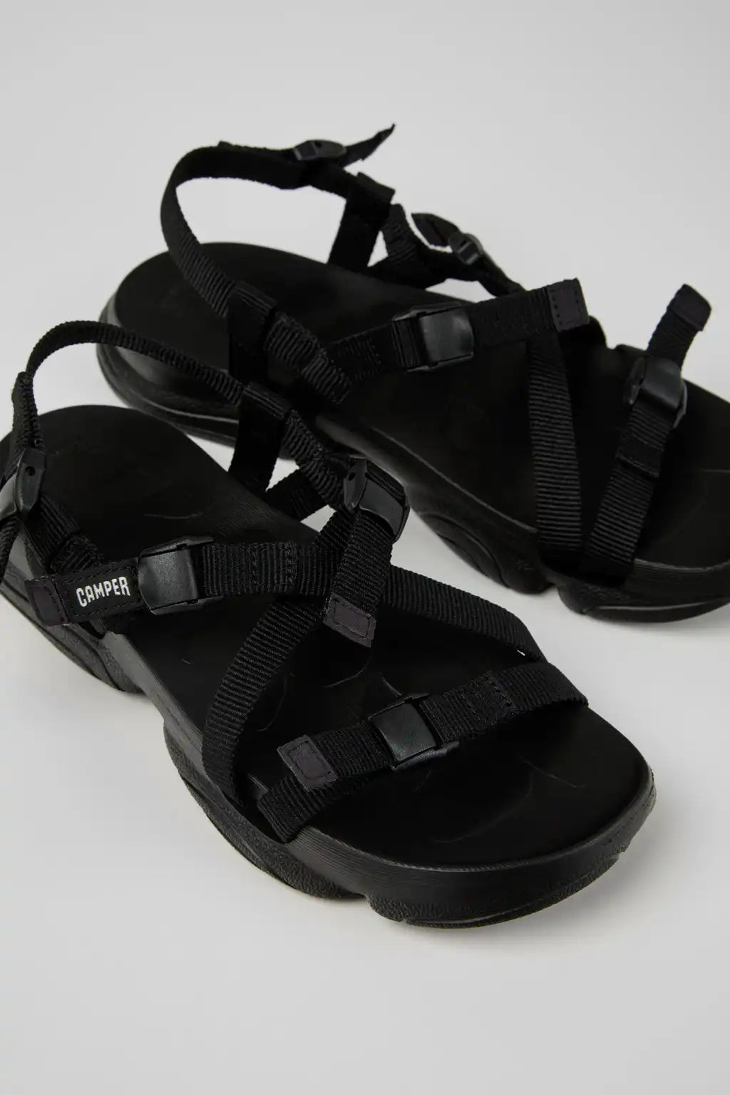 Karst Sandal Gray and Beige Textile Sandals for Women.