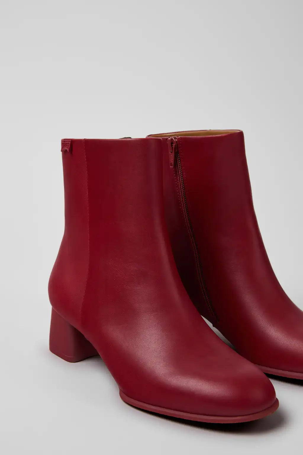 Katie Black Leather Ankle Boots for Women.