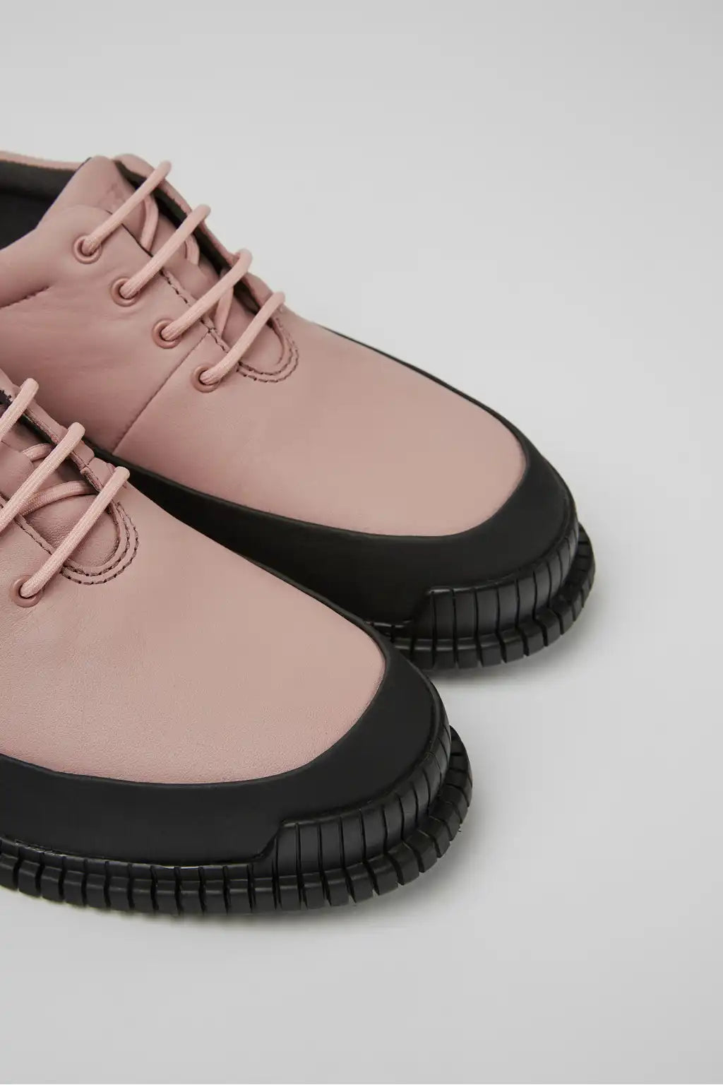 Pix Pink and black leather lace-up shoes for women