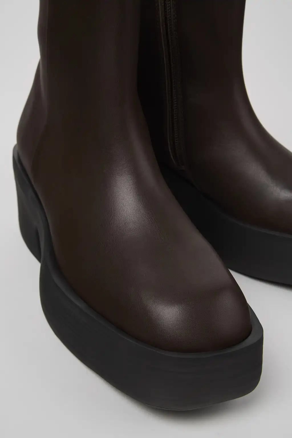 Billie Black Leather Mid Boots for Women.