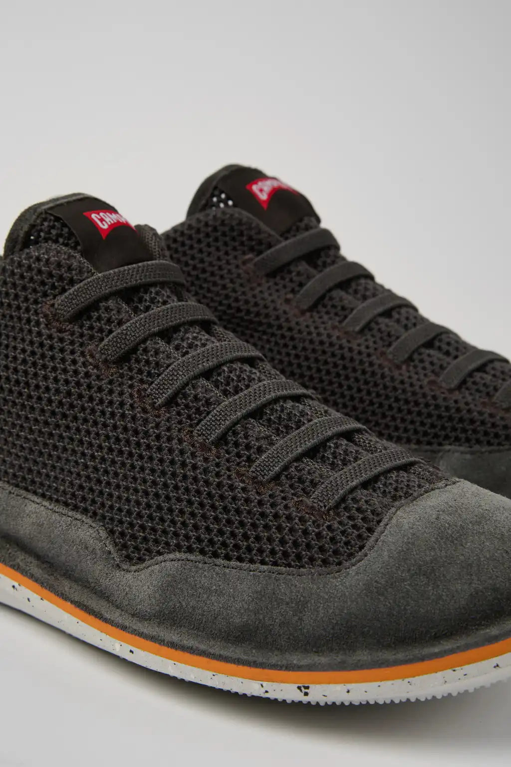 Beetle Gray Textile and Nubuck Leather Ankle Boots for Men.