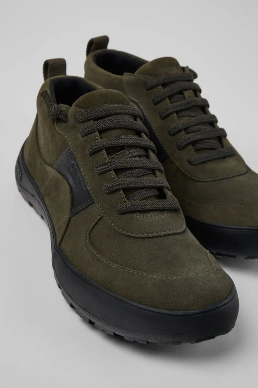 Peu Serra Green Suede and Leather Ankle Boots for Men.
