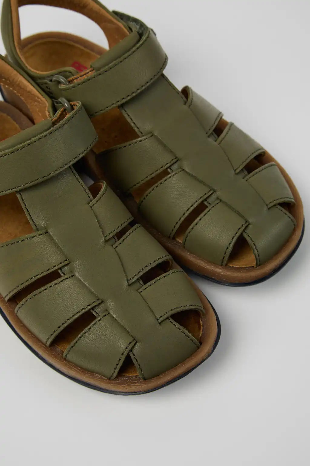 Bicho Blue Leather Closed Sandals for kids.