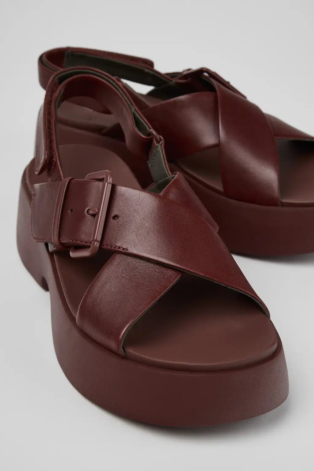 Tasha Black Leather Sandals for Women.