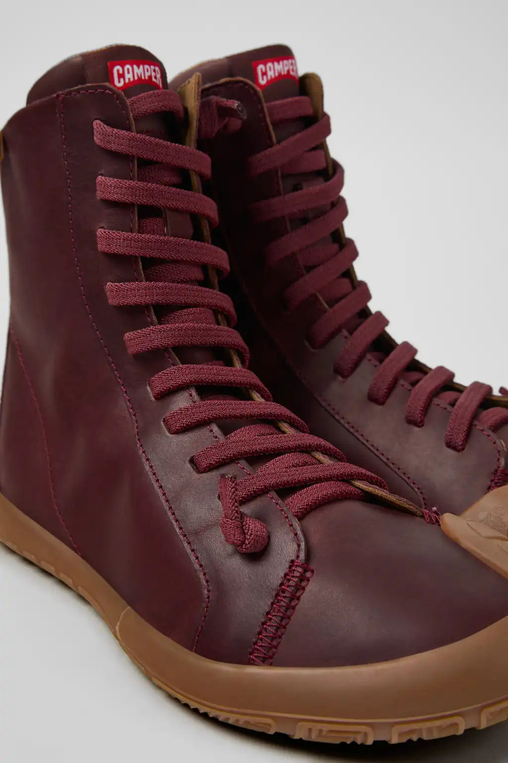 Peu Path+ Brown Leather Ankle Boots for Women.