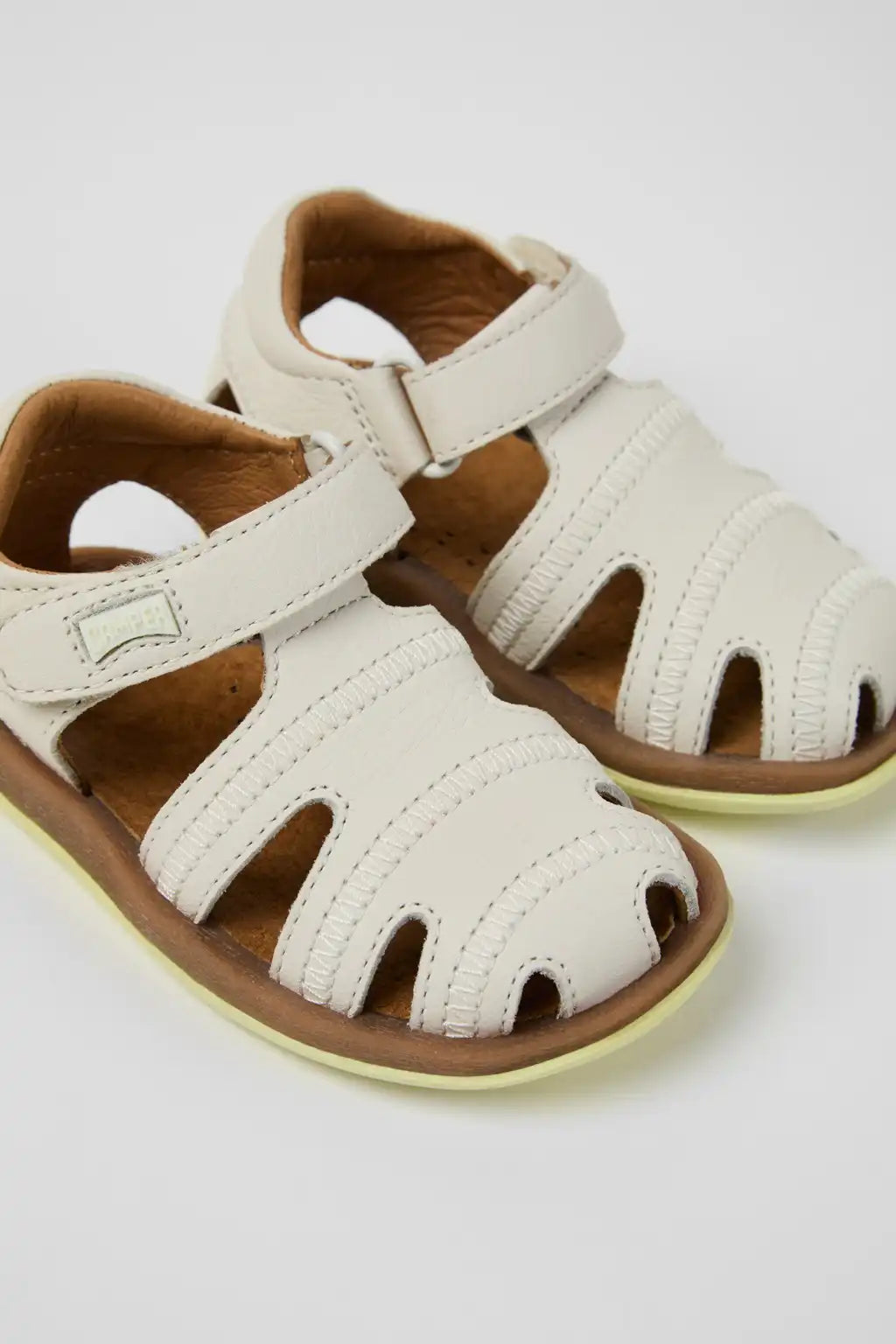 Bicho Brown Leather Closed Sandals for kids.
