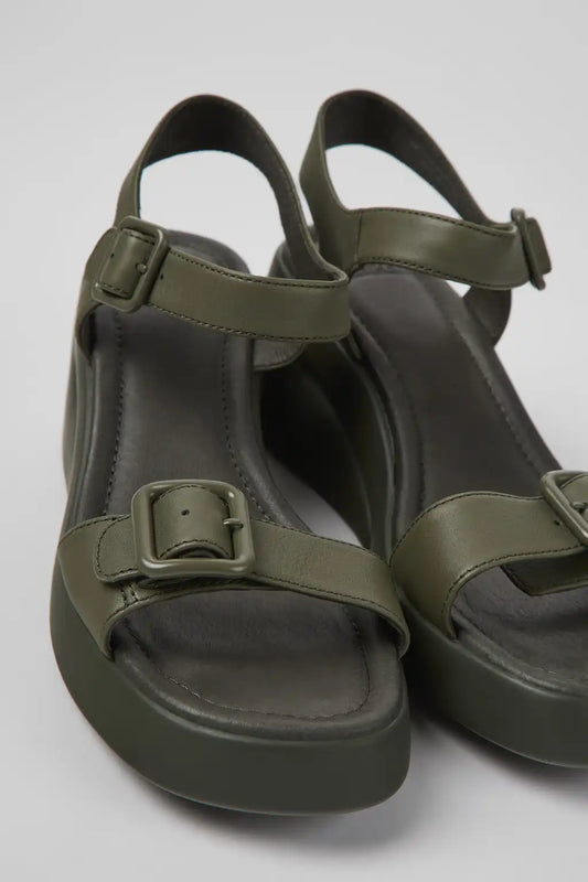 Kaah Green leather sandals for women