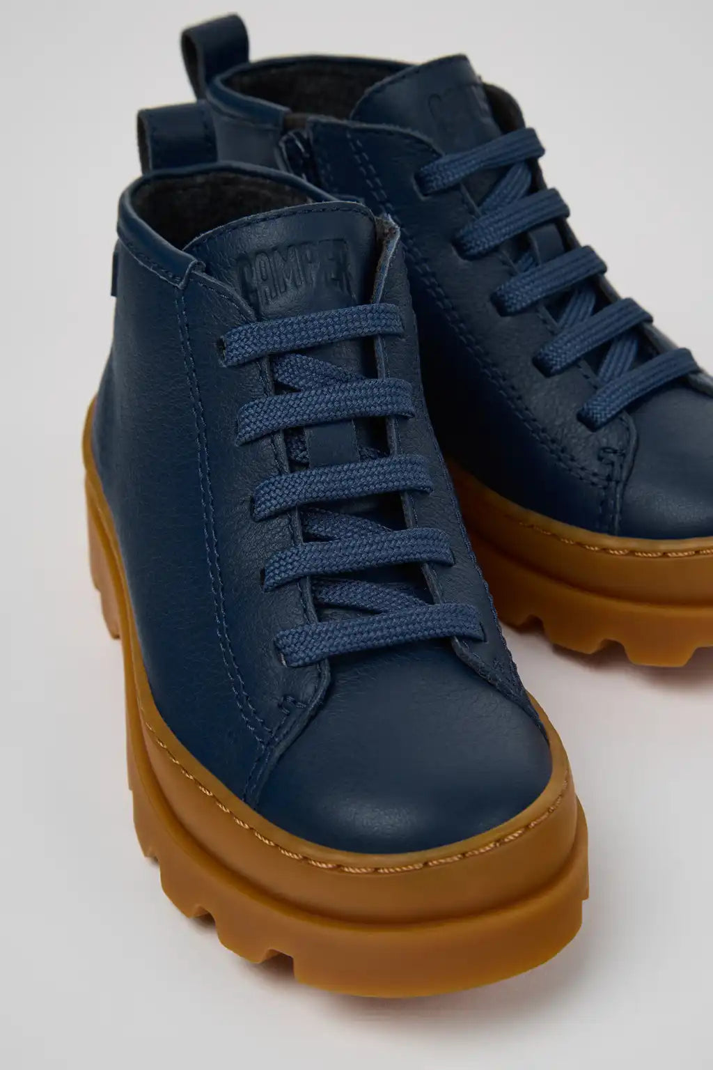 Brutus Blue Leather Ankle Boots for Kids.