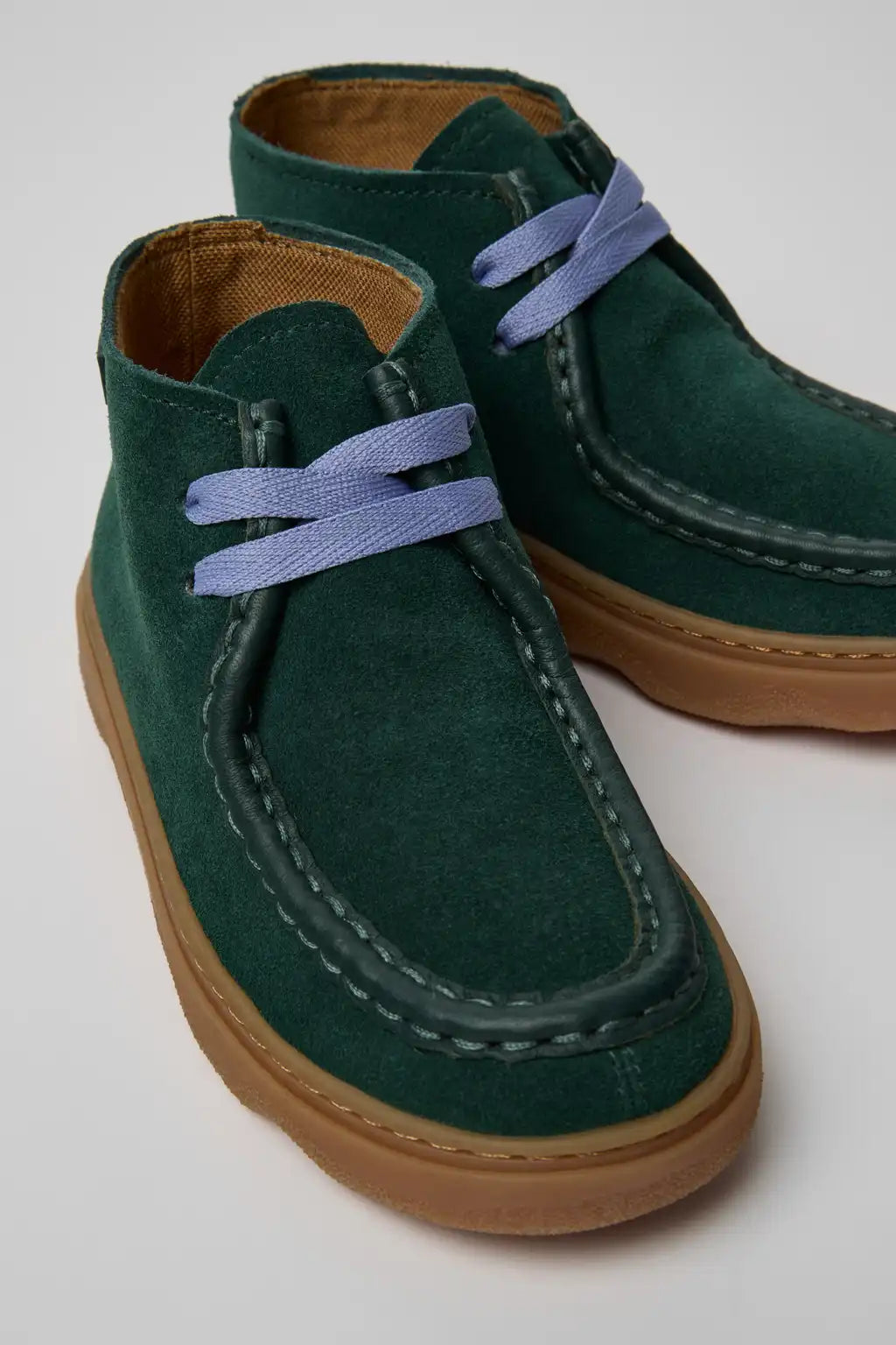 Twins Brown Suede and Leather Ankle Boots for Children.