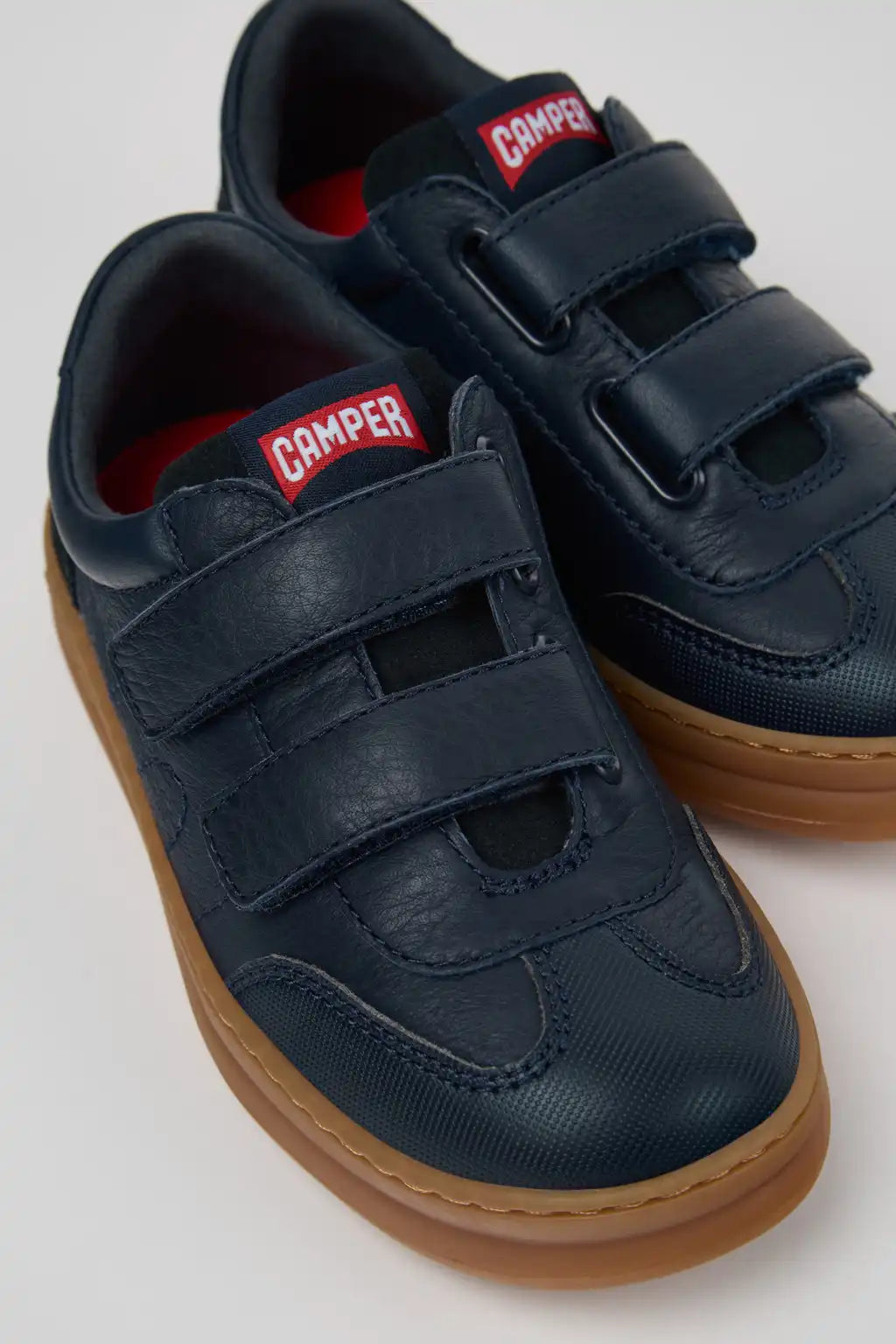 Runner Blue Leather and Nubuck Sneakers for Children.