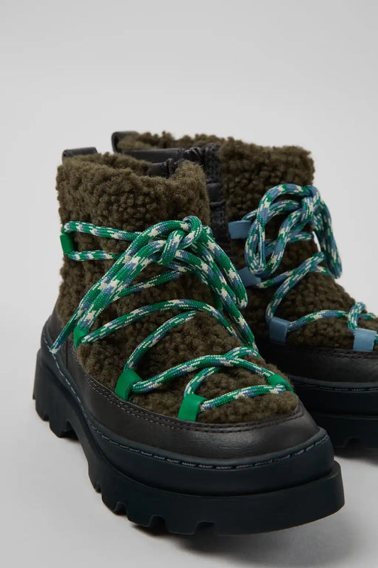 Twins Multicolor Textile and Leather Ankle Boots for Children.