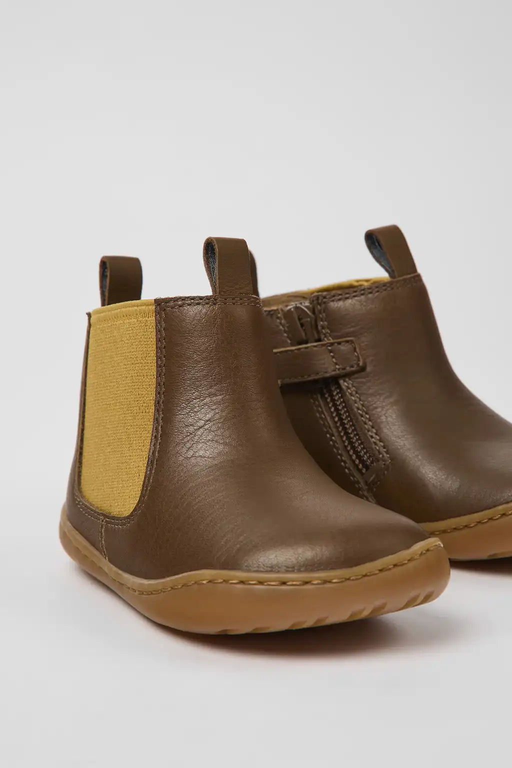 Twins Burgundy Leather Ankle Boots for Kids.