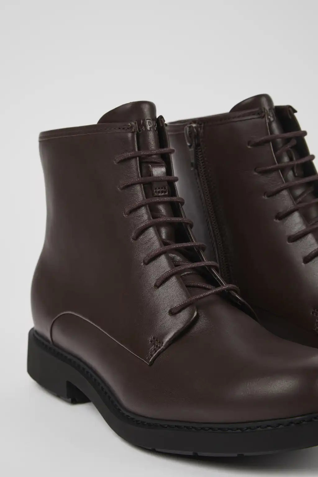 Neuman Brown Leather Ankle Boots for Women.