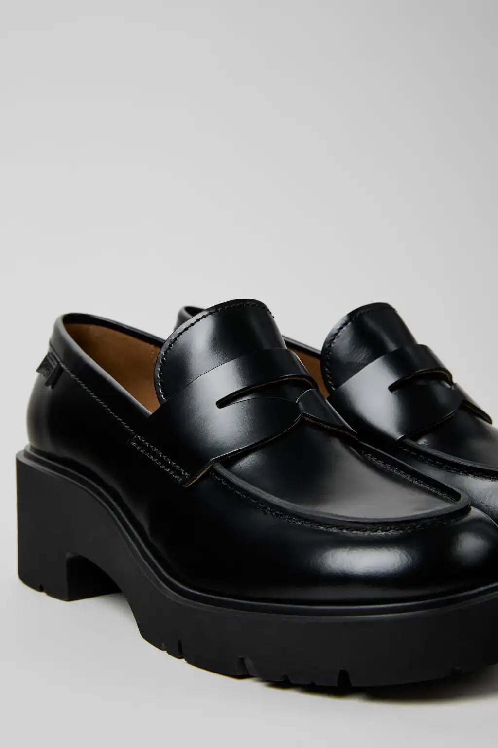 Milah Black Leather Moccasins for Women.