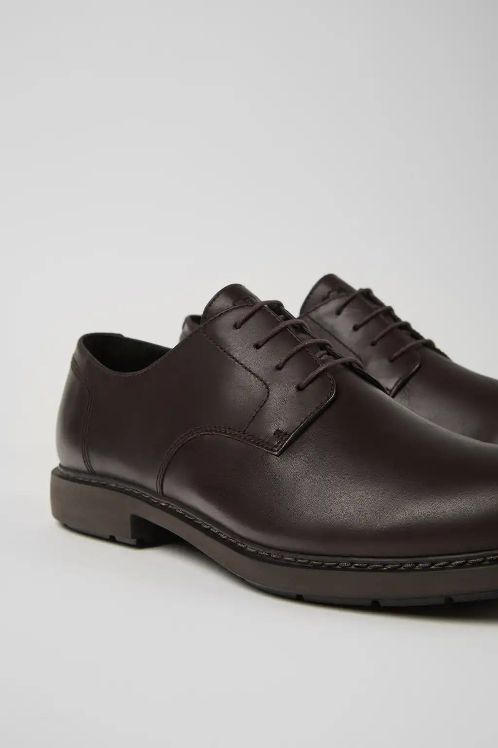 Neuman Brown Leather Shoes for Men.