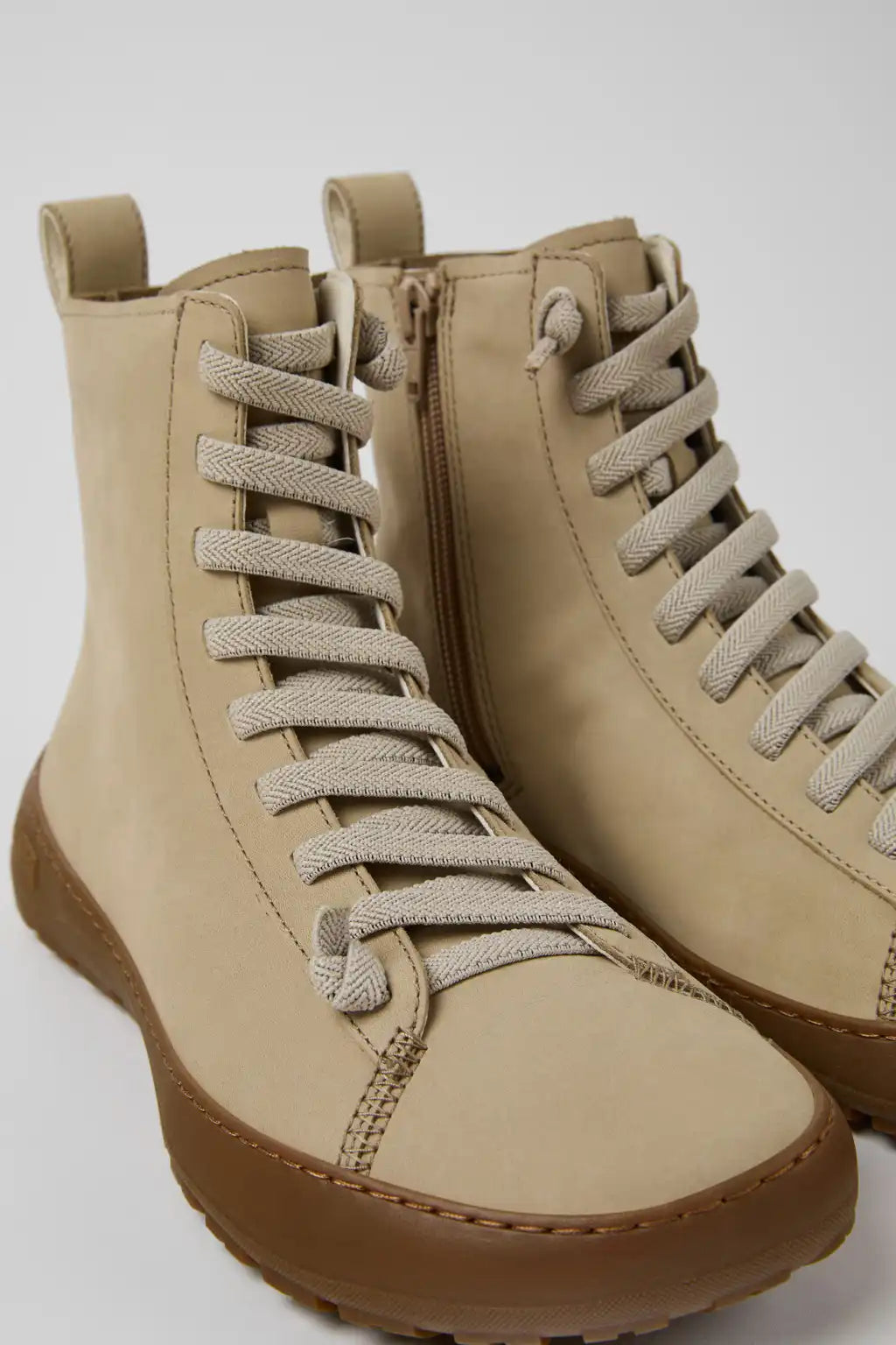 Peu Serra Gray Regenerative Leather Ankle Boots for Women.